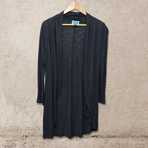 Black Survival Open-Front Cardigan